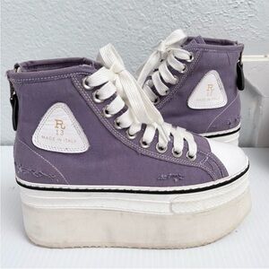 R13 Platform Lavender High Top Distress
Sneaker Size 34 US 4